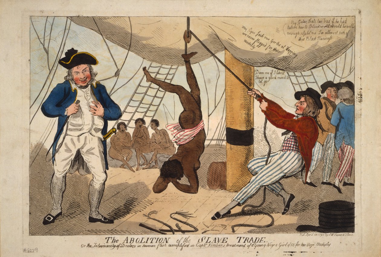 Afskaffelsen af Slavehandelen eller umenneskeligheden hos forhandlere af menneskekød eksemplificeret i Captn. af Isaac Robert Cruikshank