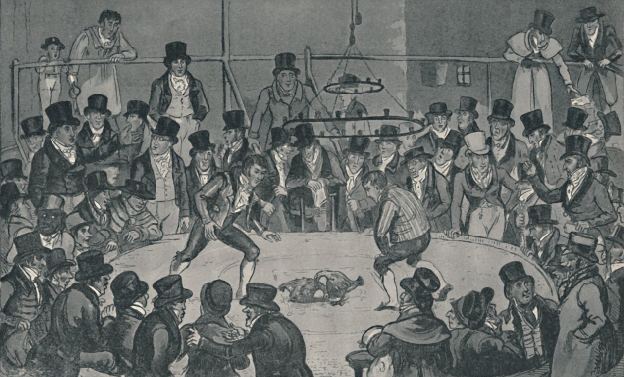 At the Royal Cockpit, 1821, 1920. Kunstnere: Isaac Robert Cruikshank, George Cruikshank. af Isaac, Robert and George Cruikshank