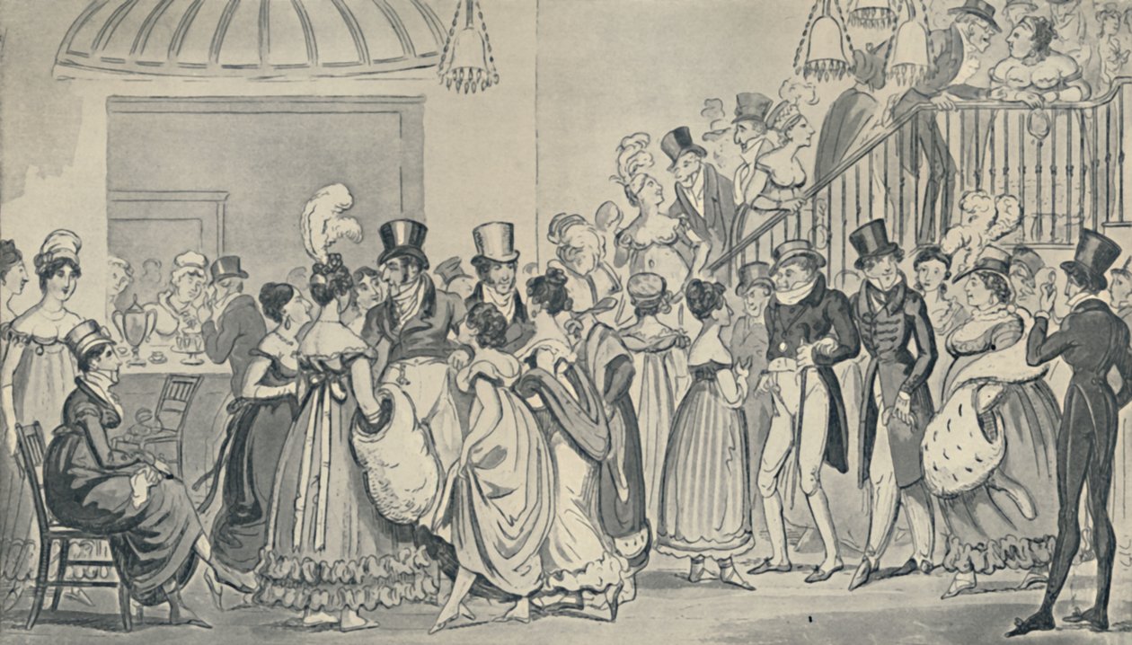 In the Saloon at Covent Garden, 1821, 1920. Kunstnere: Isaac Robert Cruikshank, George Cruikshank. af Isaac, Robert and George Cruikshank