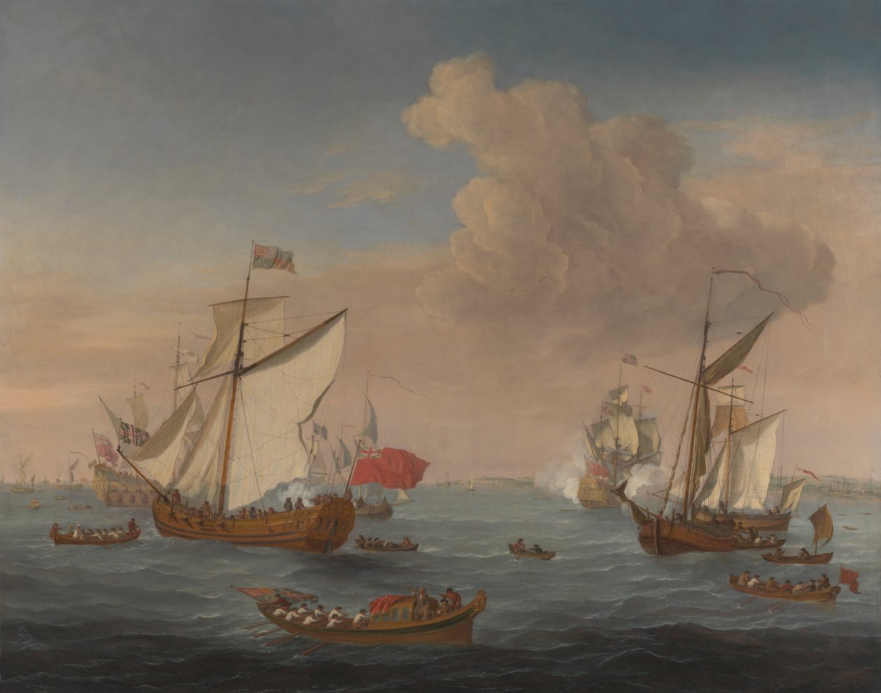 Skibe i Thames Estuary nær Sheerness af Isaac Sailmaker
