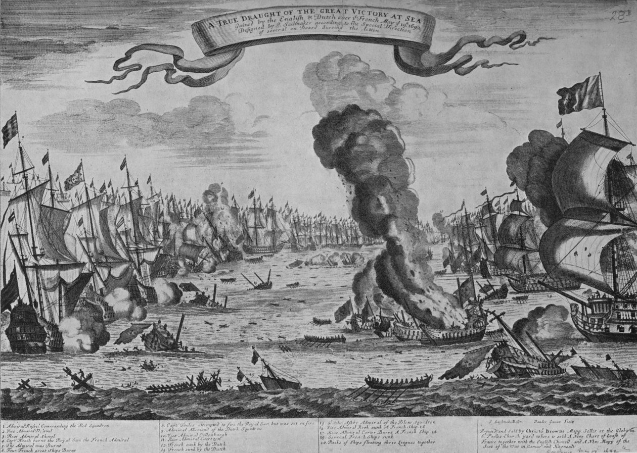Slaget ved Barfleur, c1695, 1924 af Isaac Sailmaker