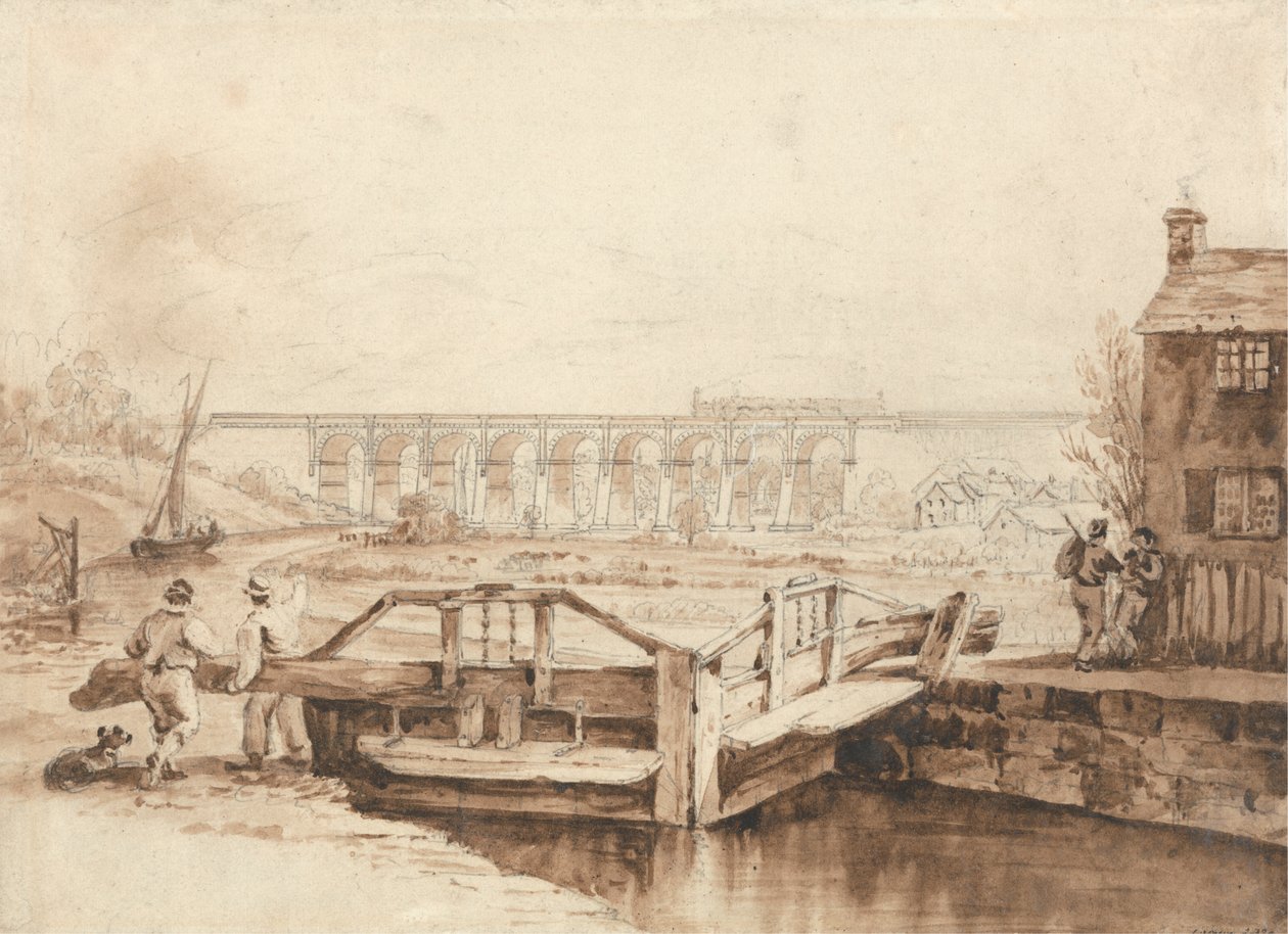 Viadukten over Sankey-kanalen af Isaac Shaw