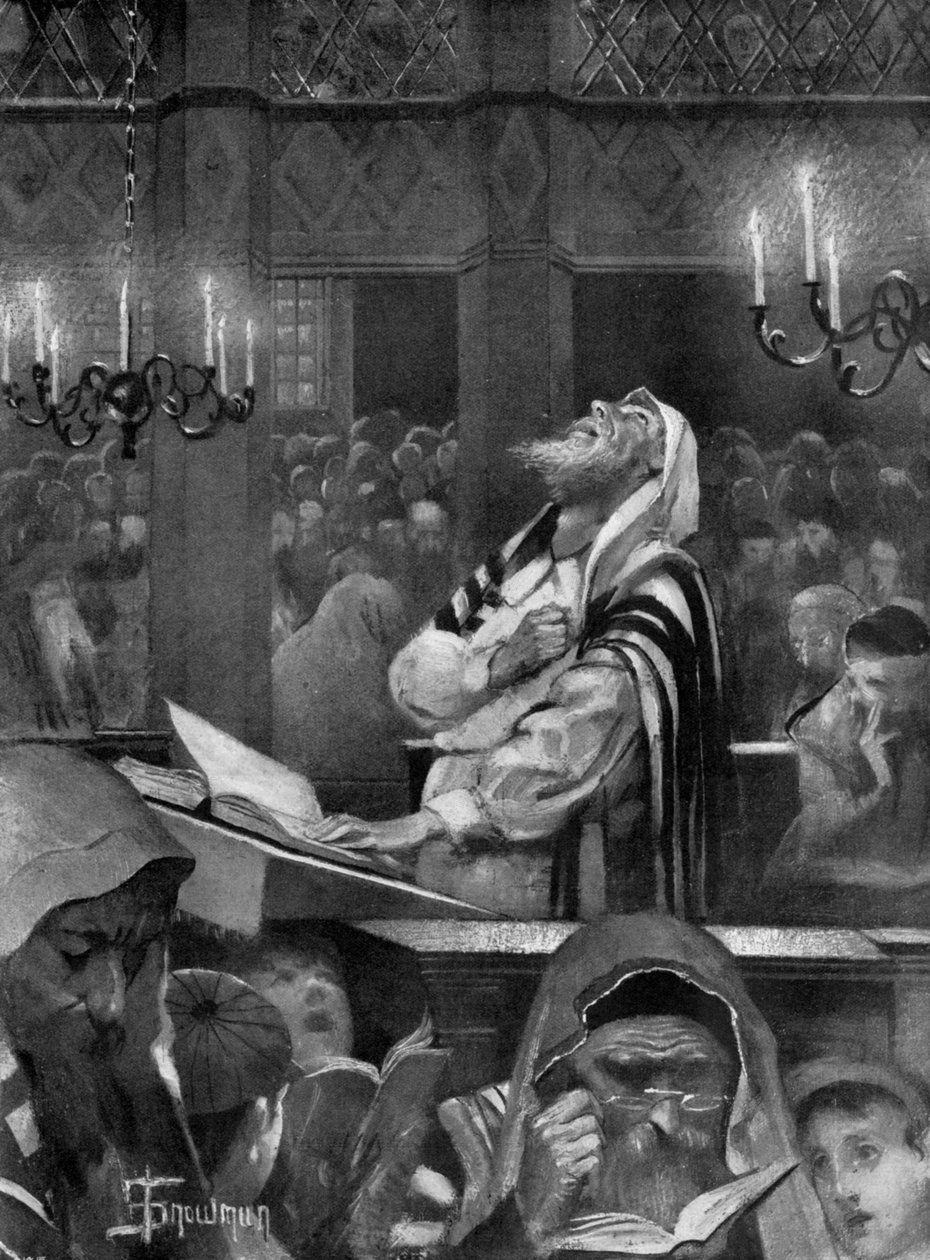 Scene ved en synagoge, den store forsoningsdag, 6. oktober 1897 af Isaac Snowman