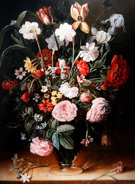 Et stilleben af tulipaner og anemoner (olie på panel) af Isaac Soreau