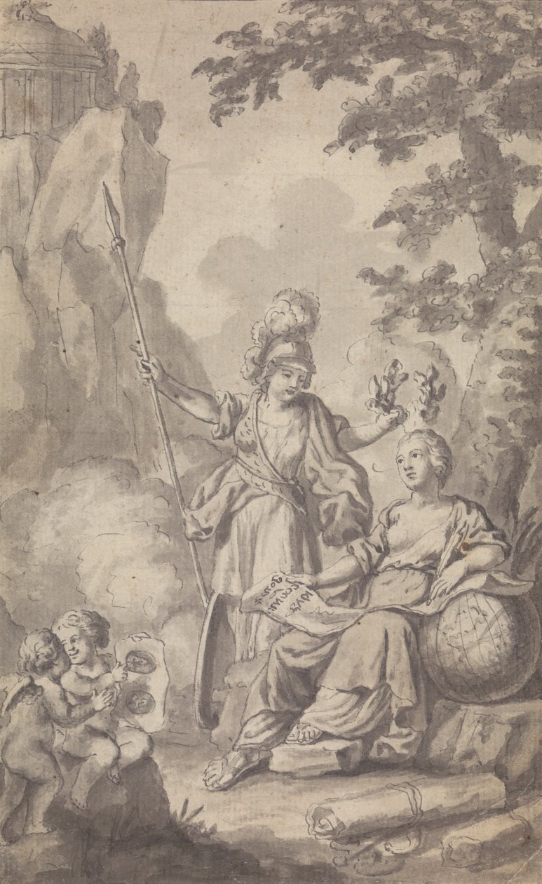 Frontispice for Town and Country Magazine, for Vol. II, nr. 1 af Isaac Taylor