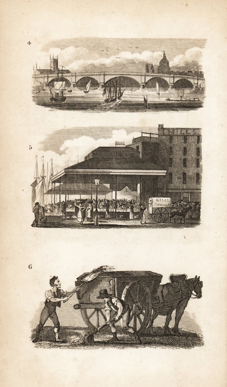 New London Bridge, Billingsgate og Scavenger af Isaac Taylor