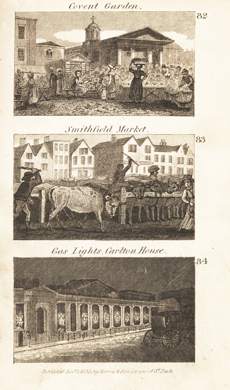 Handler i Regency England: Covent Garden, Smithfield Market og gaslys på Carlton House af Isaac Taylor
