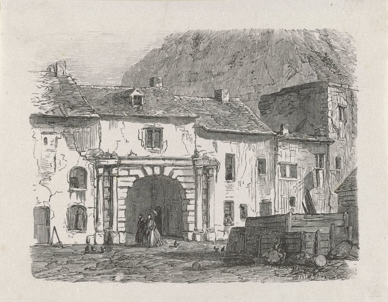 Port i Claussen-forstaden til Luxembourg City af Isaac Weissenbruch