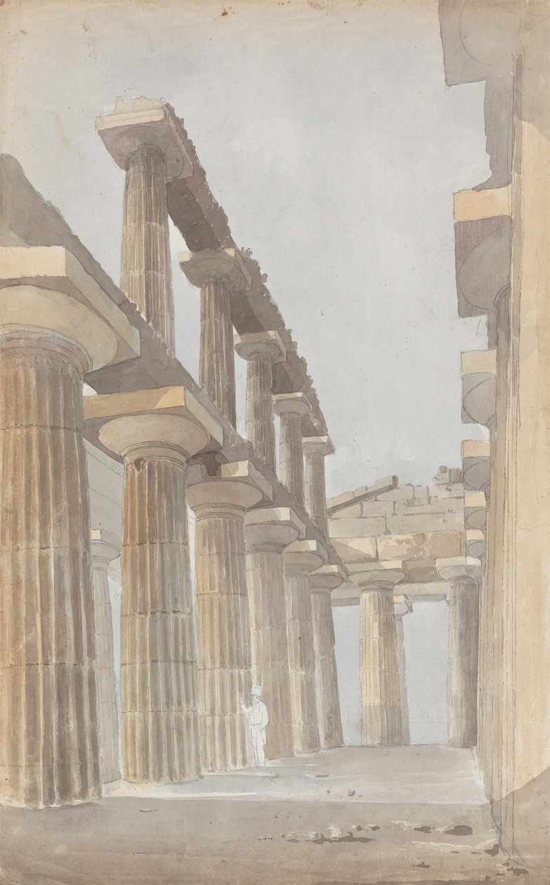 Det indre af det store tempel i Paestum af Isaac Weld