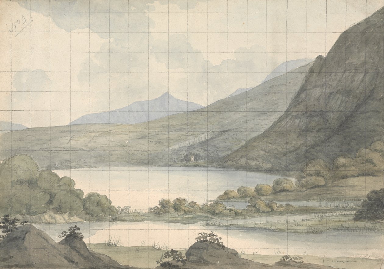 Turk Lake ser over floden og Brikeen Island (Irland) af Isaac Weld