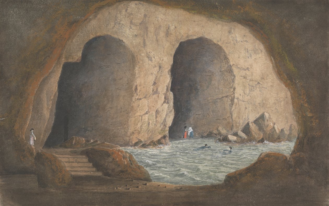 Udsigt over Syrini-hulerne - Sorrento/ Napoli-bugten af Isaac Weld