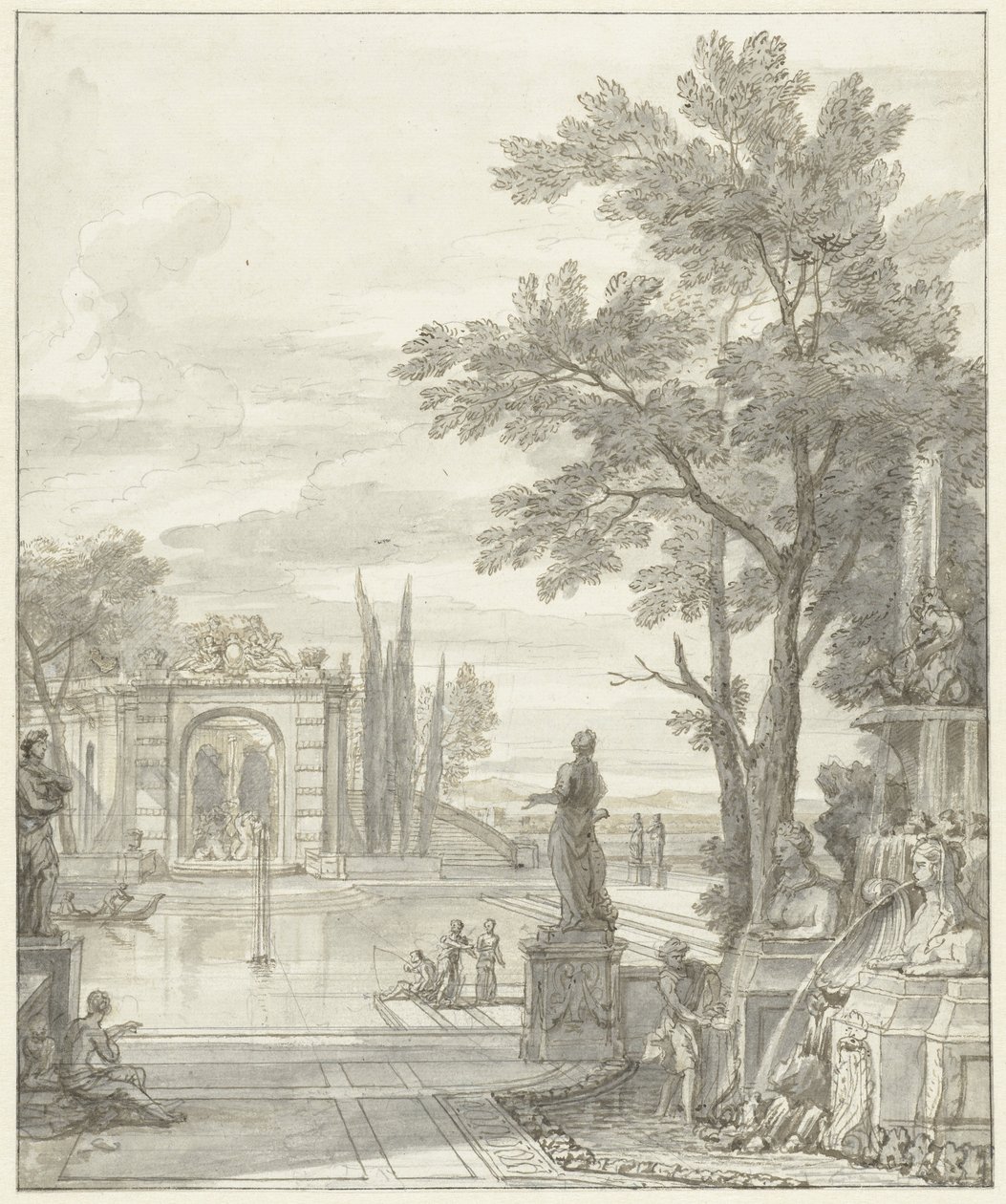 Parkudsigt af Isaac de Moucheron