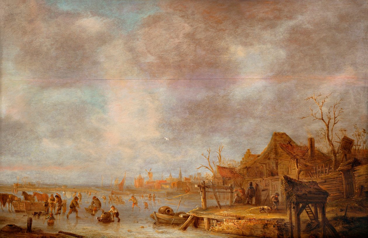 En vinterdag uden for Haarlem, mellem 1638 og 1640. af Isaac van . Ostade