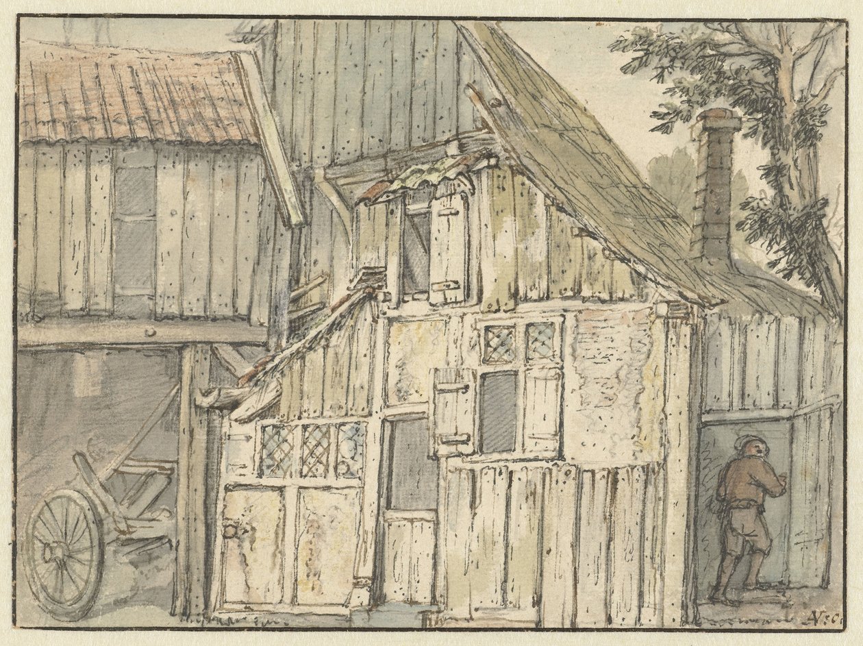 Facade af en gård af Isaac van Ostade