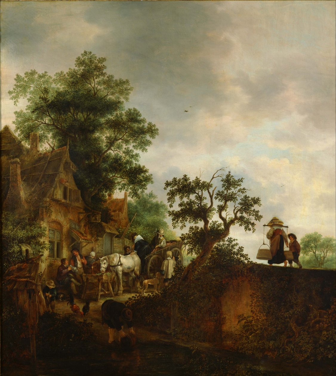 Rejsende, der standser på en kro, 1645 af Isaac van Ostade