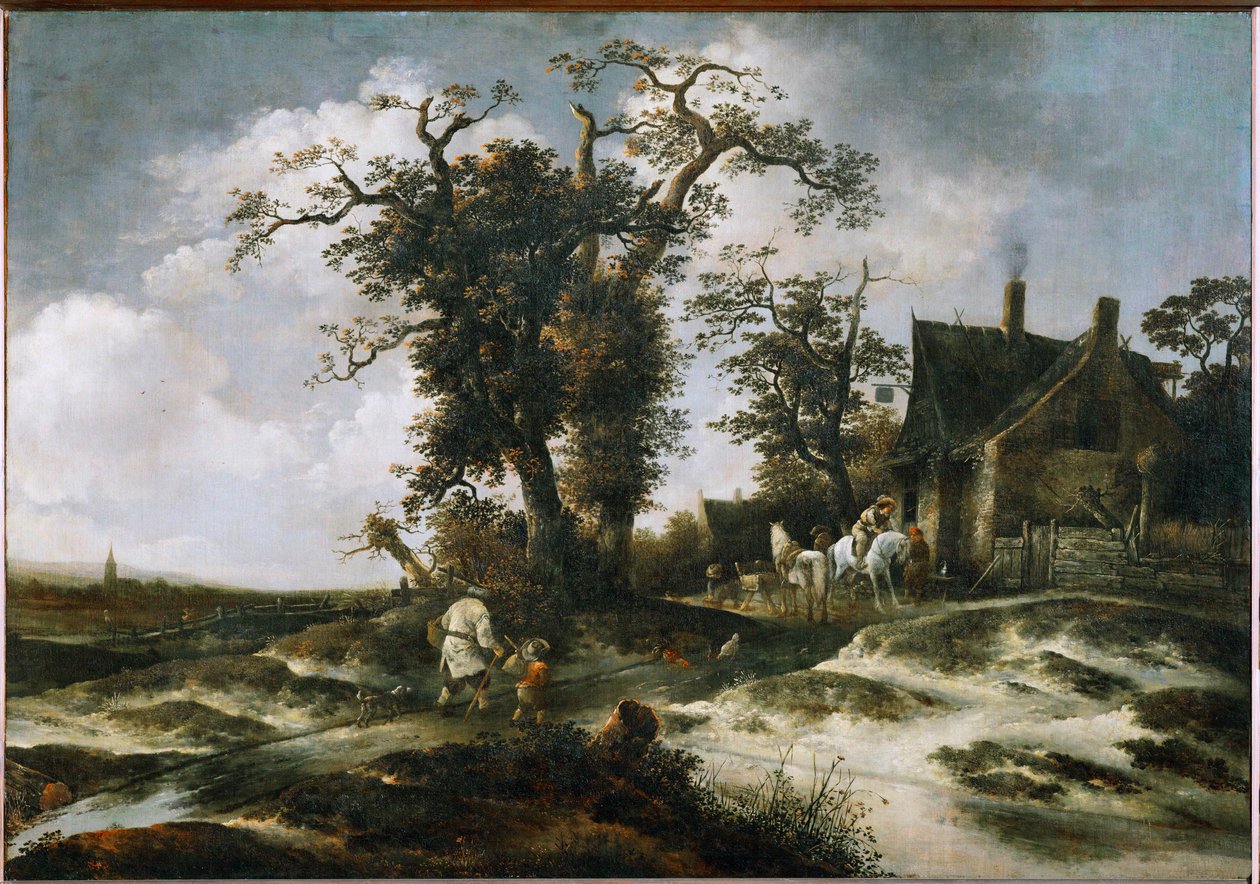 The Inn in the Dunes (olie på lærred) af Isaack Jansz van Ostade