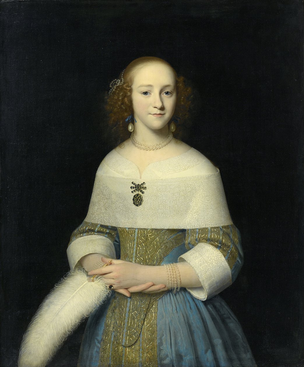 Portræt af en ung kvinde muligvis Susanna Reael, 1656 af Isaack Luttichuys