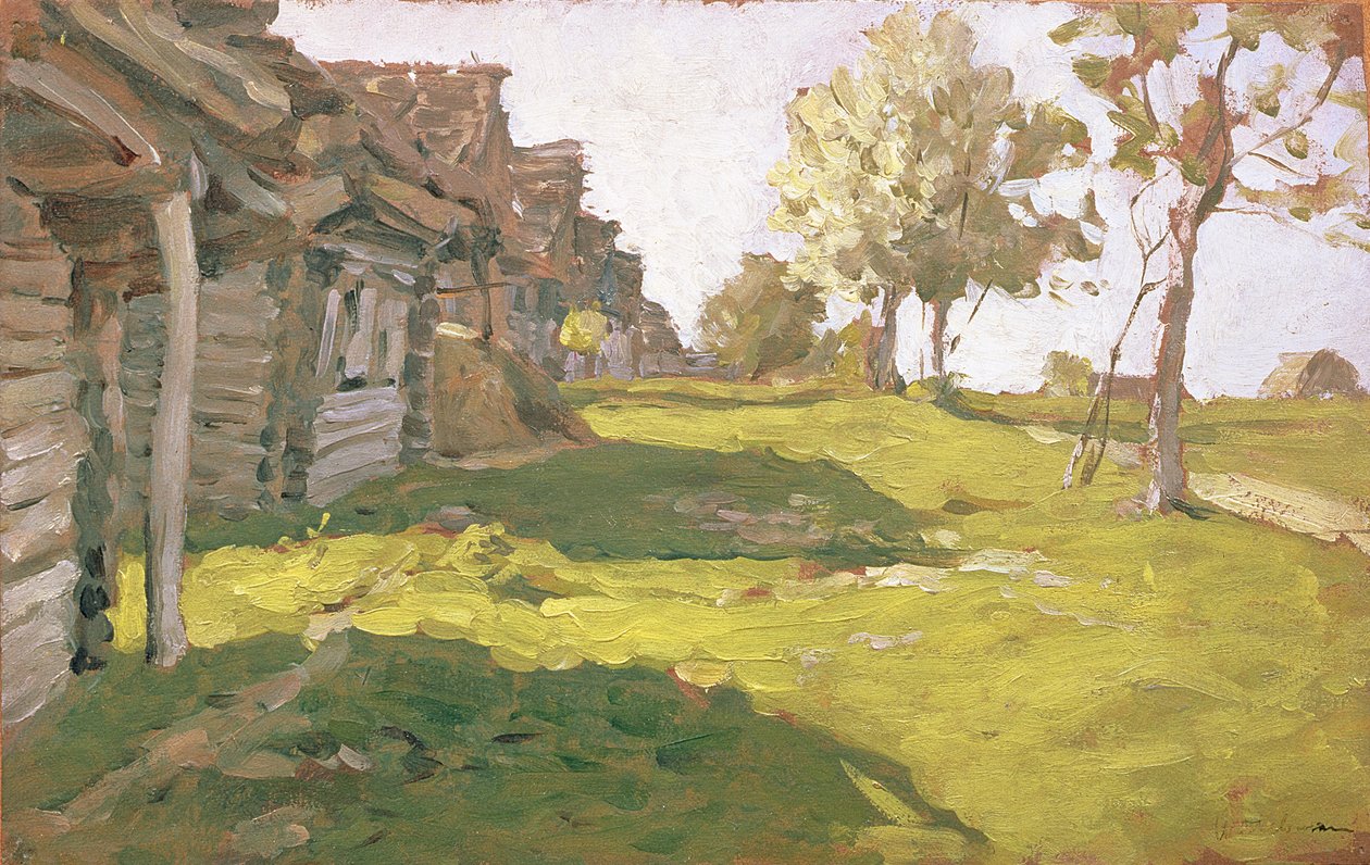 Solbeskinnet dag. En lille landsby, 1898 af Isaak Ilyich Levitan