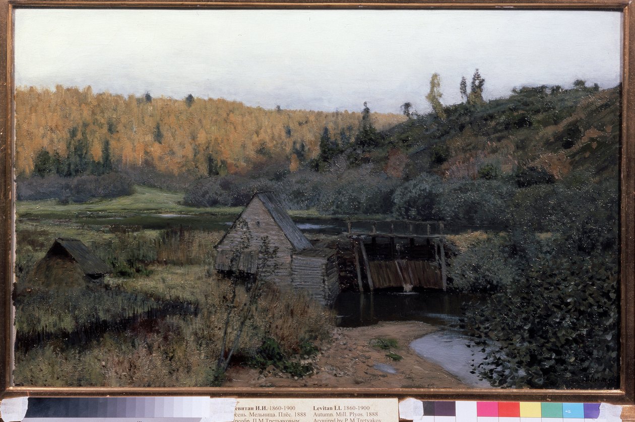 Efterår. Mølle. Plios (Rusland) (Efterår. Mill. Plyos). Maleri af Isaac (Isaac) Ilyich Levitan (1860-1900), olie på lærred af Isaak Ilyich Levitan