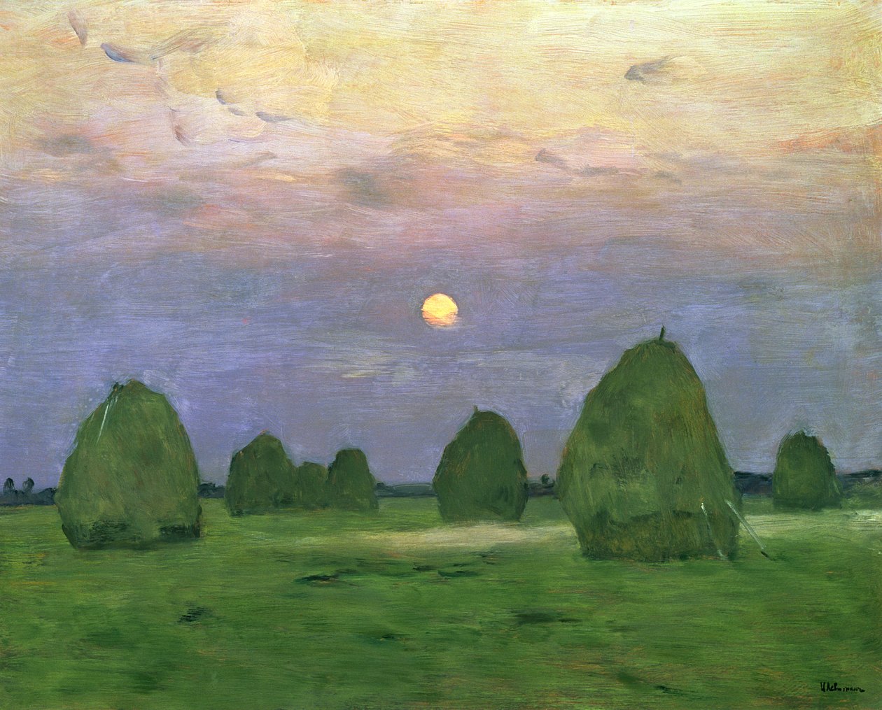 Hayricks at Dusk, 1899 af Isaak Ilyich Levitan