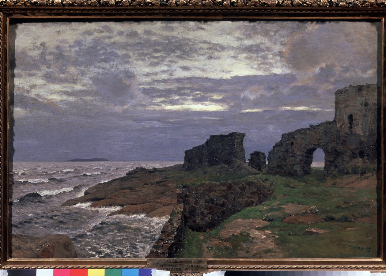 Rester af fortiden, Twilight, Finland - Maleri af Isaak (Isaac) Ilyich Levitan (1860-1900), olie på lærred af Isaak Ilyich Levitan