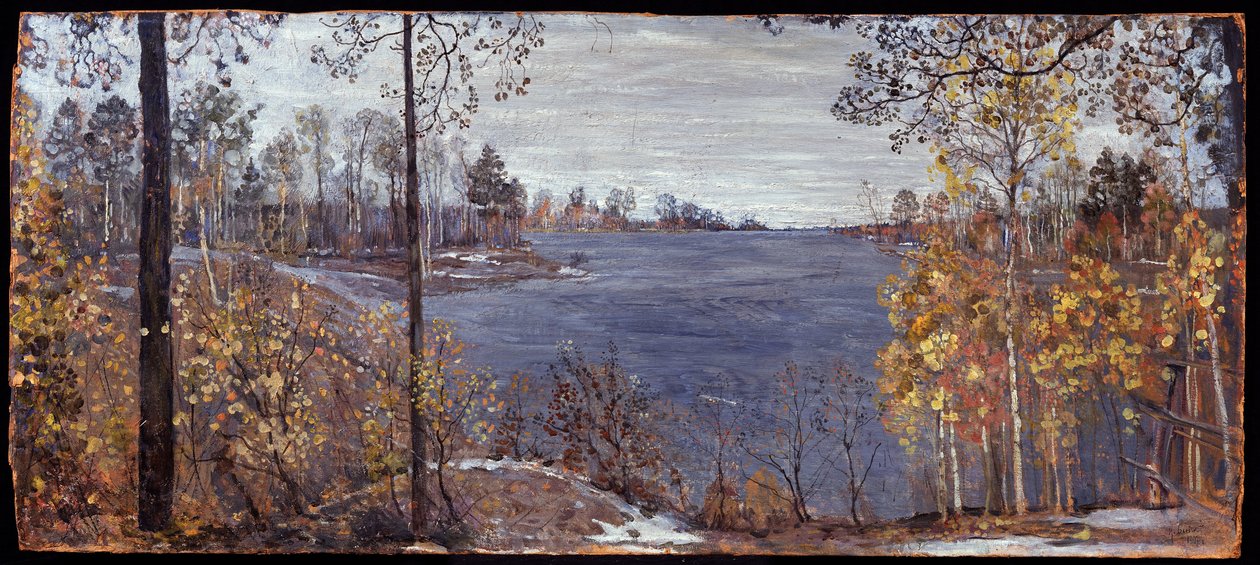 Sen efterår. Maleri af Isaak Izrailevich Brodsky (Brodsky) (1884-1939), olie på lærred af Isaak Israilevich Brodsky