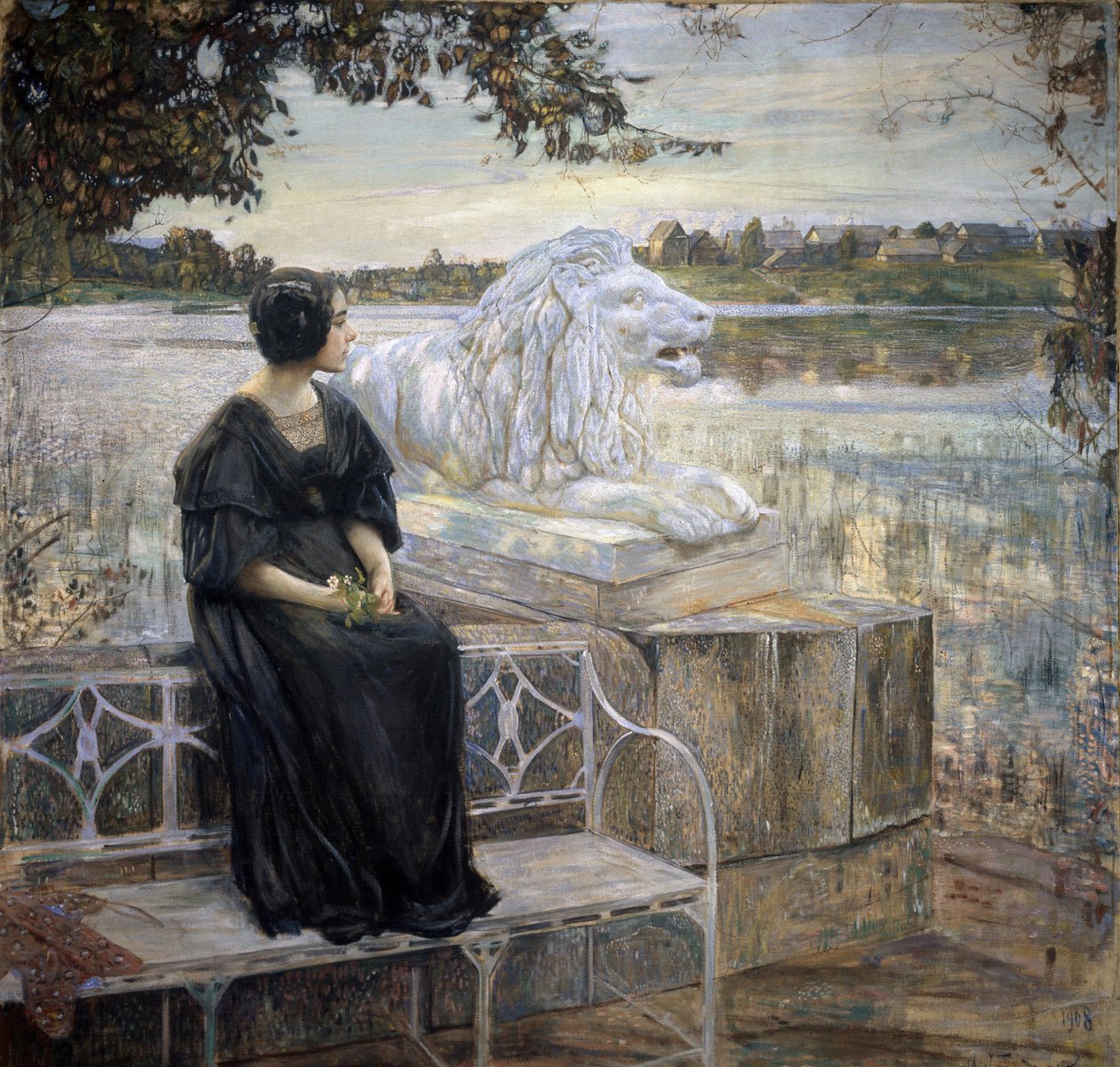 Portræt af Kunstnerens Hustru. Maleri af Isaak Izrailevich Brodsky (Brodsky) (1884-1939), olie på lærred, 205 x 203,5 cm af Isaak Israilevich Brodsky