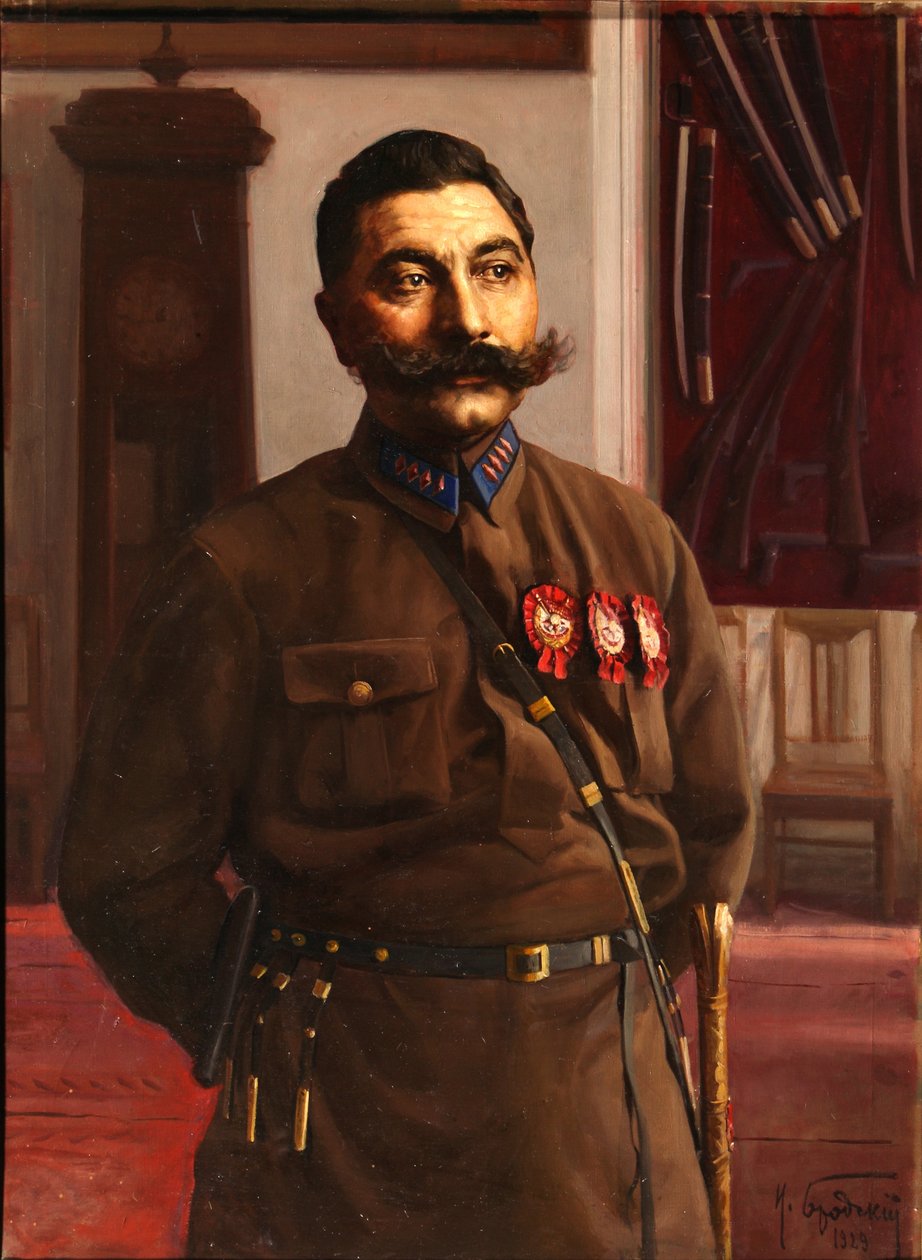 Portræt af Semyon Mikhailovich Budyonny 1883-1973, 1929 af Isaak Israilevich Brodsky