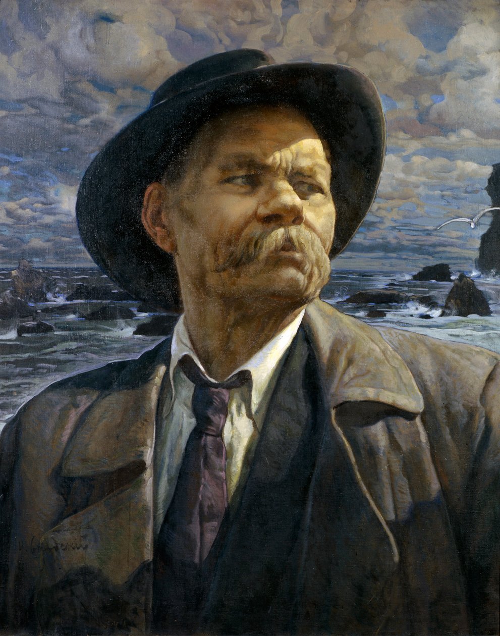 Portræt af forfatteren Maxim Gorky 1868-1939, 1936 af Isaak Israilevich Brodsky