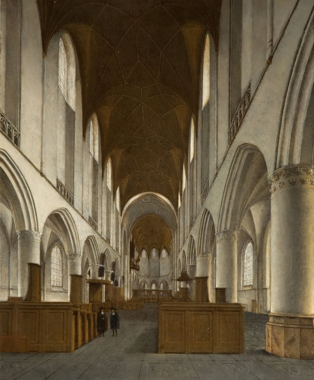 Det indre af Saint Bavo, Haarlem, 1680. af Isaak van Nickele