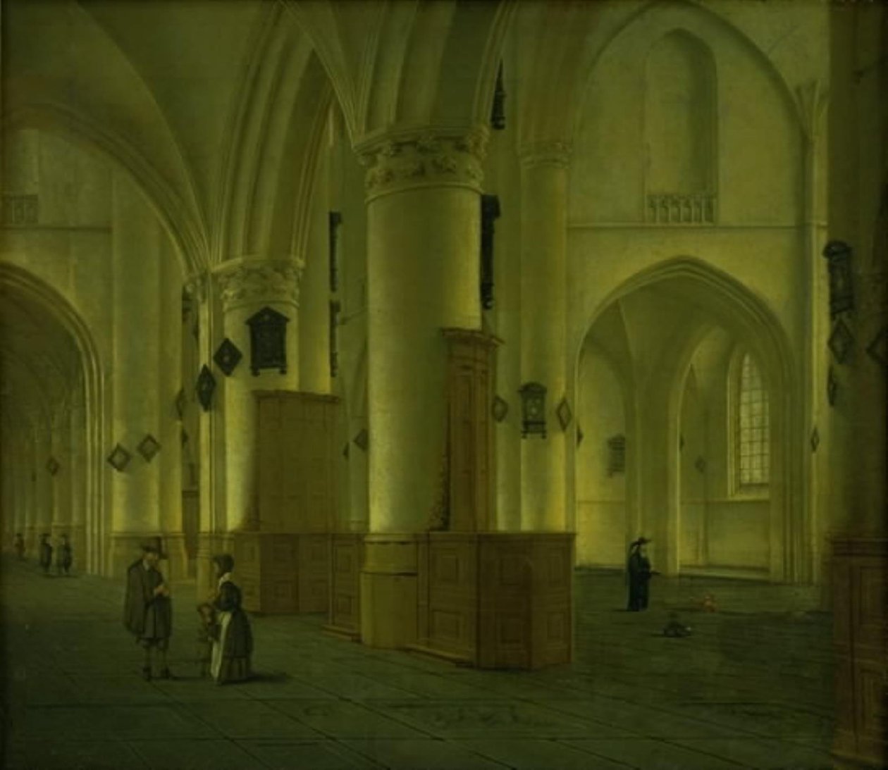 Sidegang ved St. Bavo-kirken i Haarlem af Isaak van Nickelen