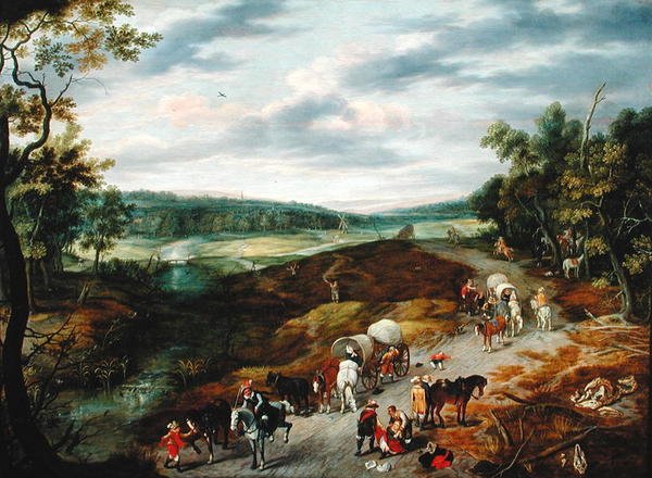 Tyve angriber en konvoj af rejsende, 1656 af Isaak van Oosten