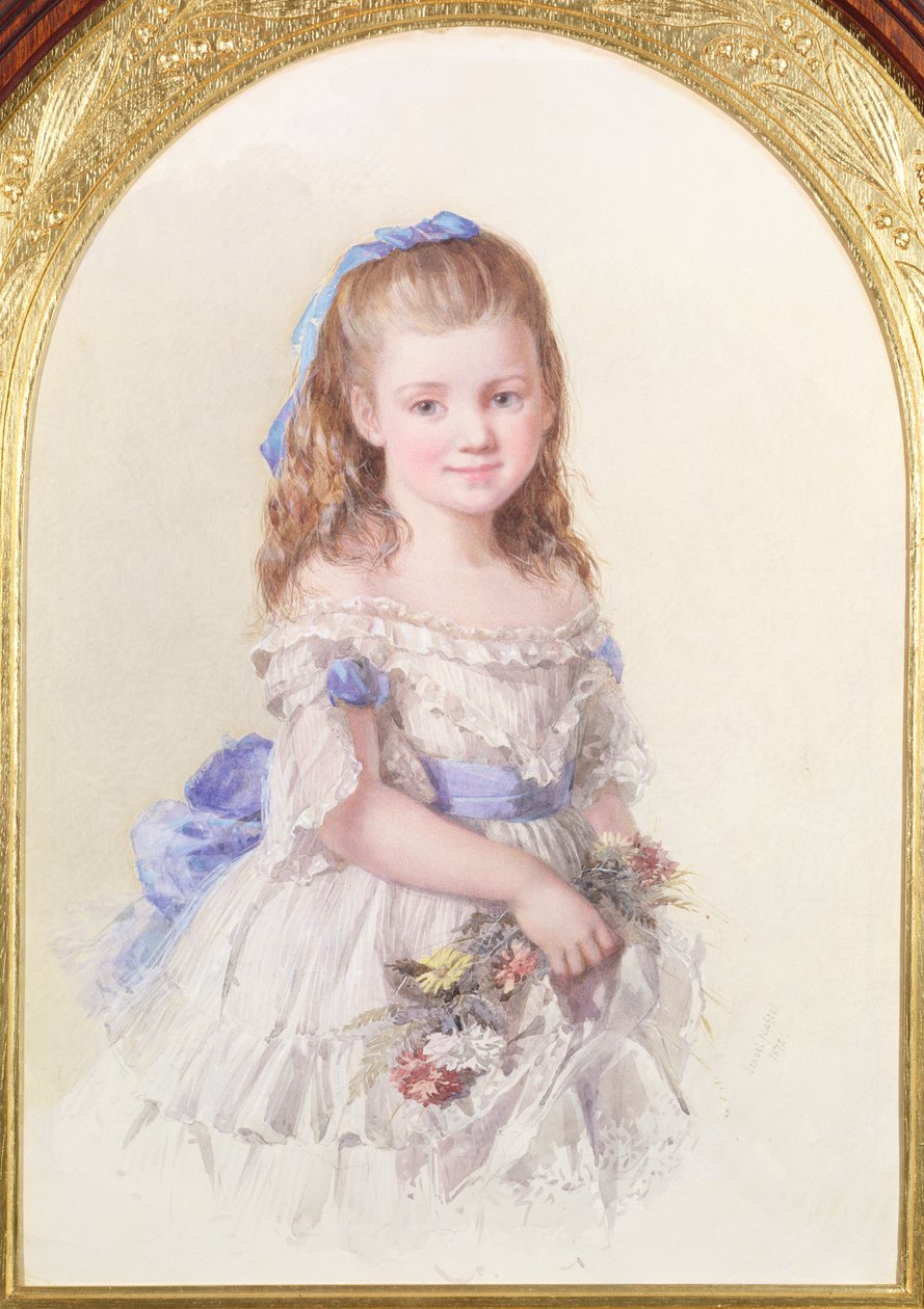 Portræt af Winifred Mary Bombass, ti år gammel, 1872 af Isabel Oakley Naftel