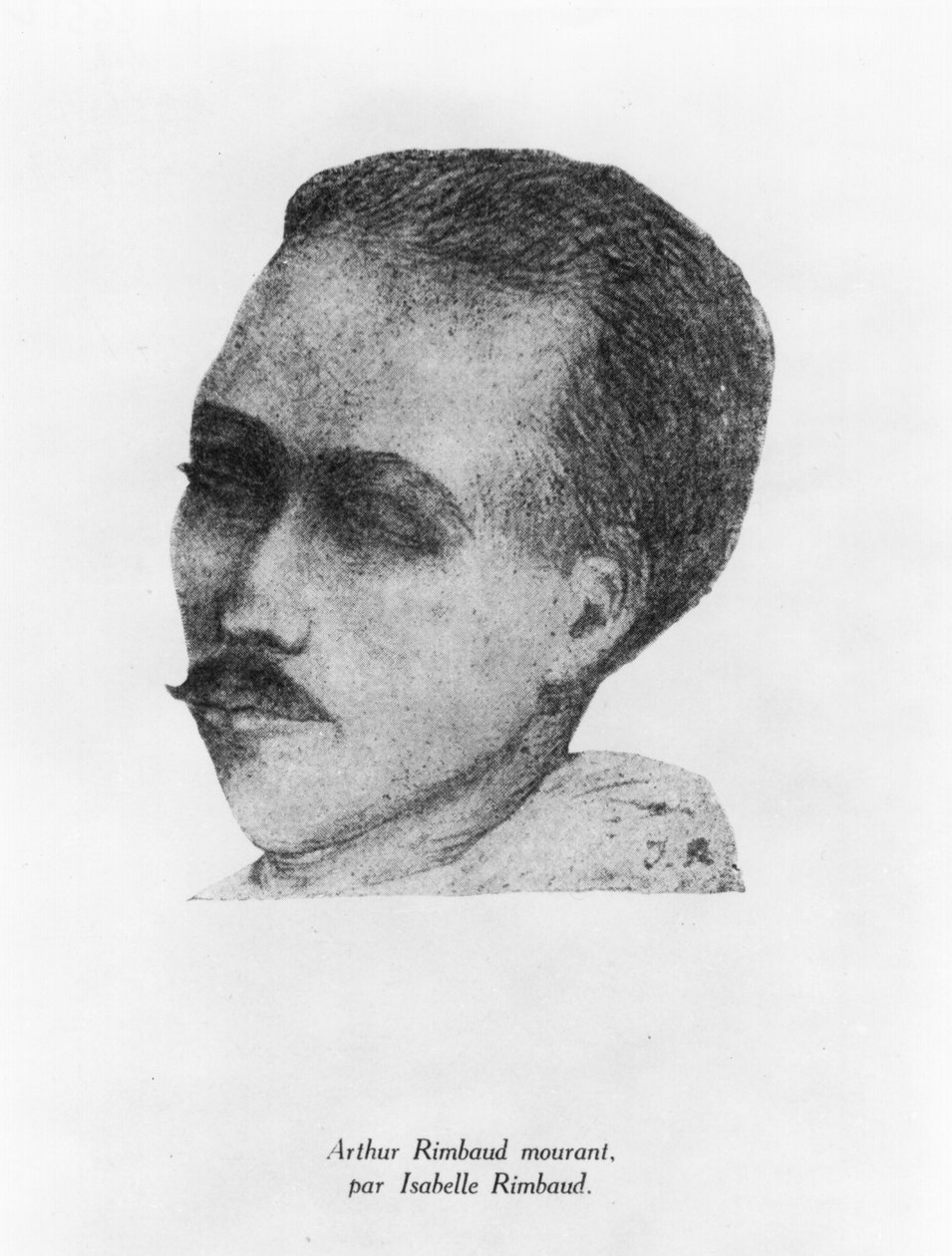 Arthur Rimbaud (1854-91) døende, 1891 (bw-foto) af Isabelle Rimbaud