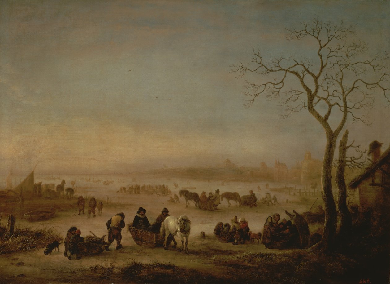 Den frosne sø, 1648 af Isack van Ostade