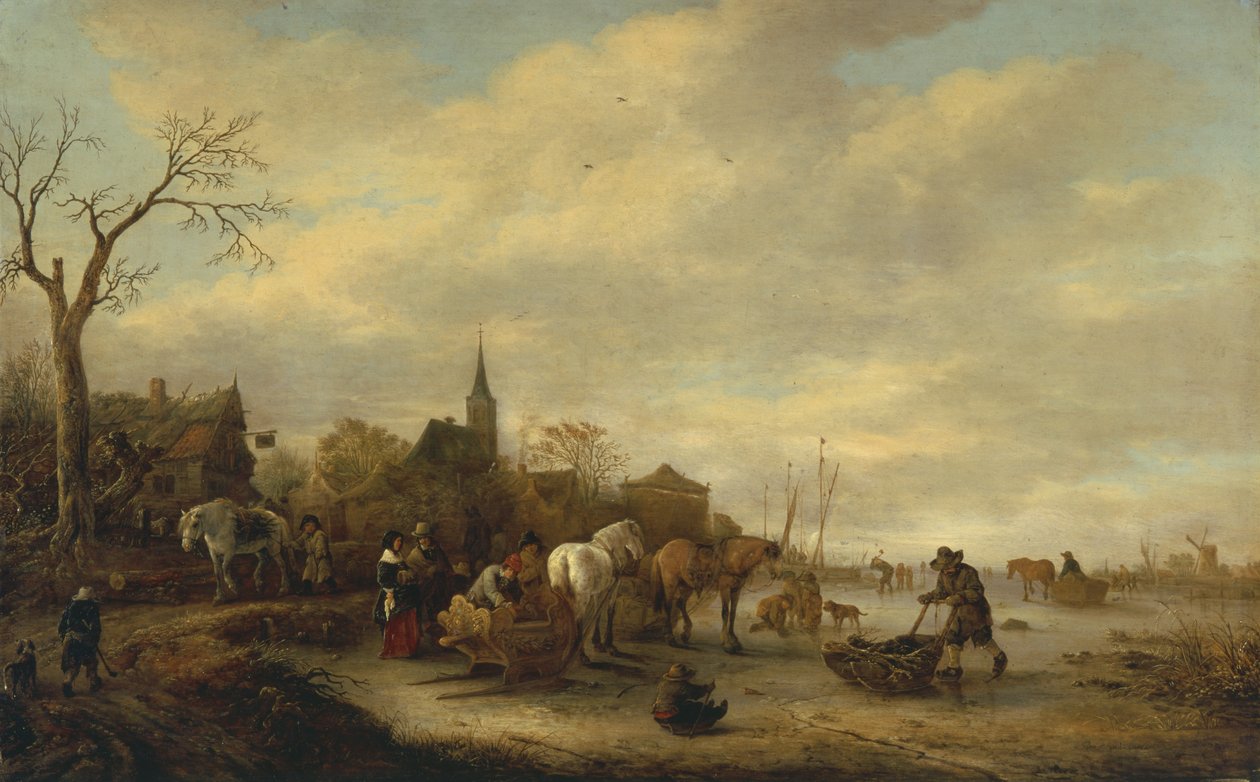 Vinterscene af Isack van Ostade