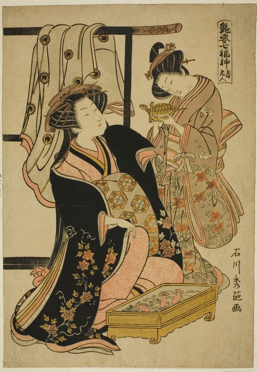 Jurojin, fra serien "The Seven Gods of Good Fortune (Adesugata Shichifukujin)" af Ishikawa Toyonobu