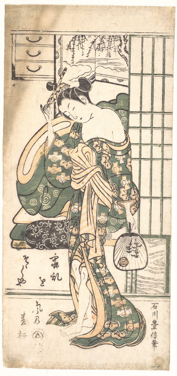 Sommervidje i brisen af Ishikawa Toyonobu