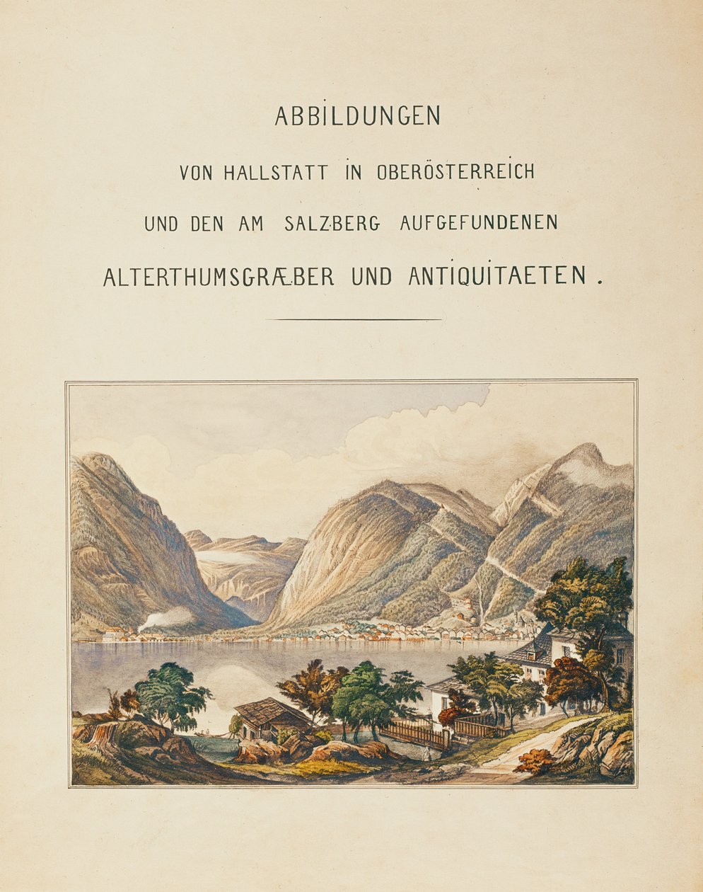 Hallstatt begravelsesplads, en samling af ... (akvarel) af Isidor Engel