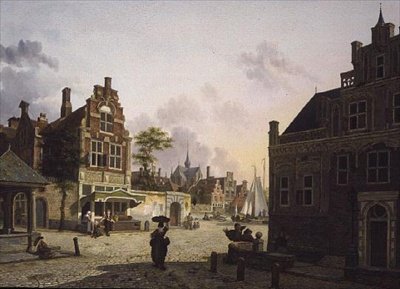 Udsigt over en by af Isidor Verheyden
