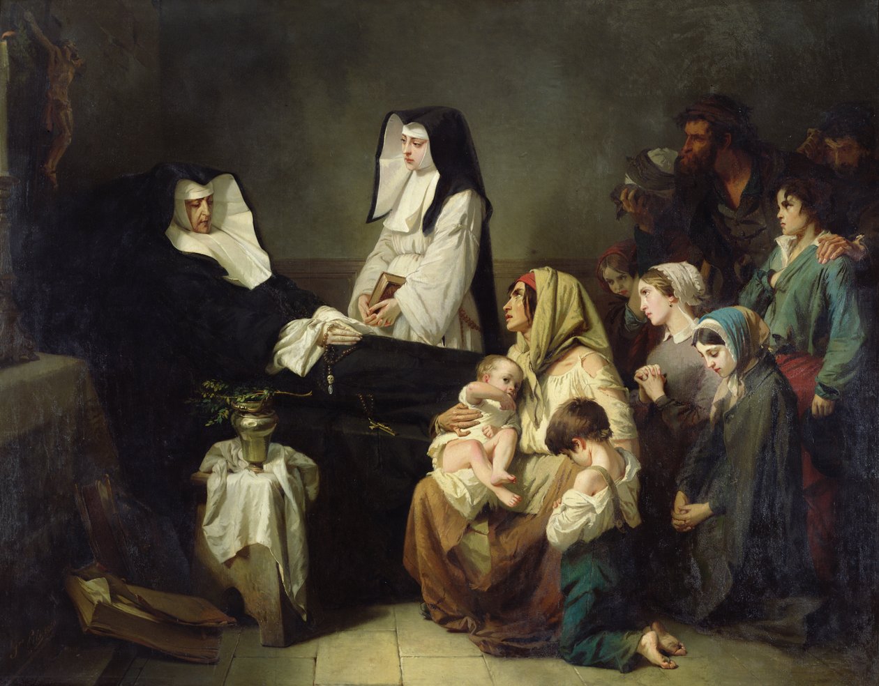 Død af en velgørende søster, 1850 af Isidore Pils