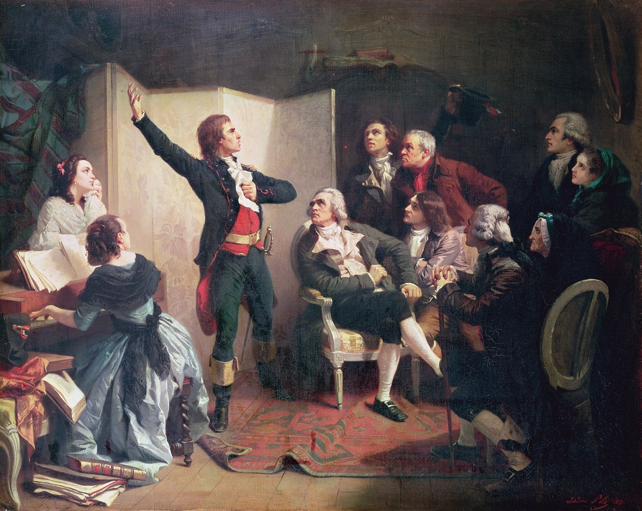 Rouget de Lisle (1760-1836) synger Marseillaise hjemme hos Dietrich, Strasbourgs borgmester, den 26. april 1792 af Isidore Pils