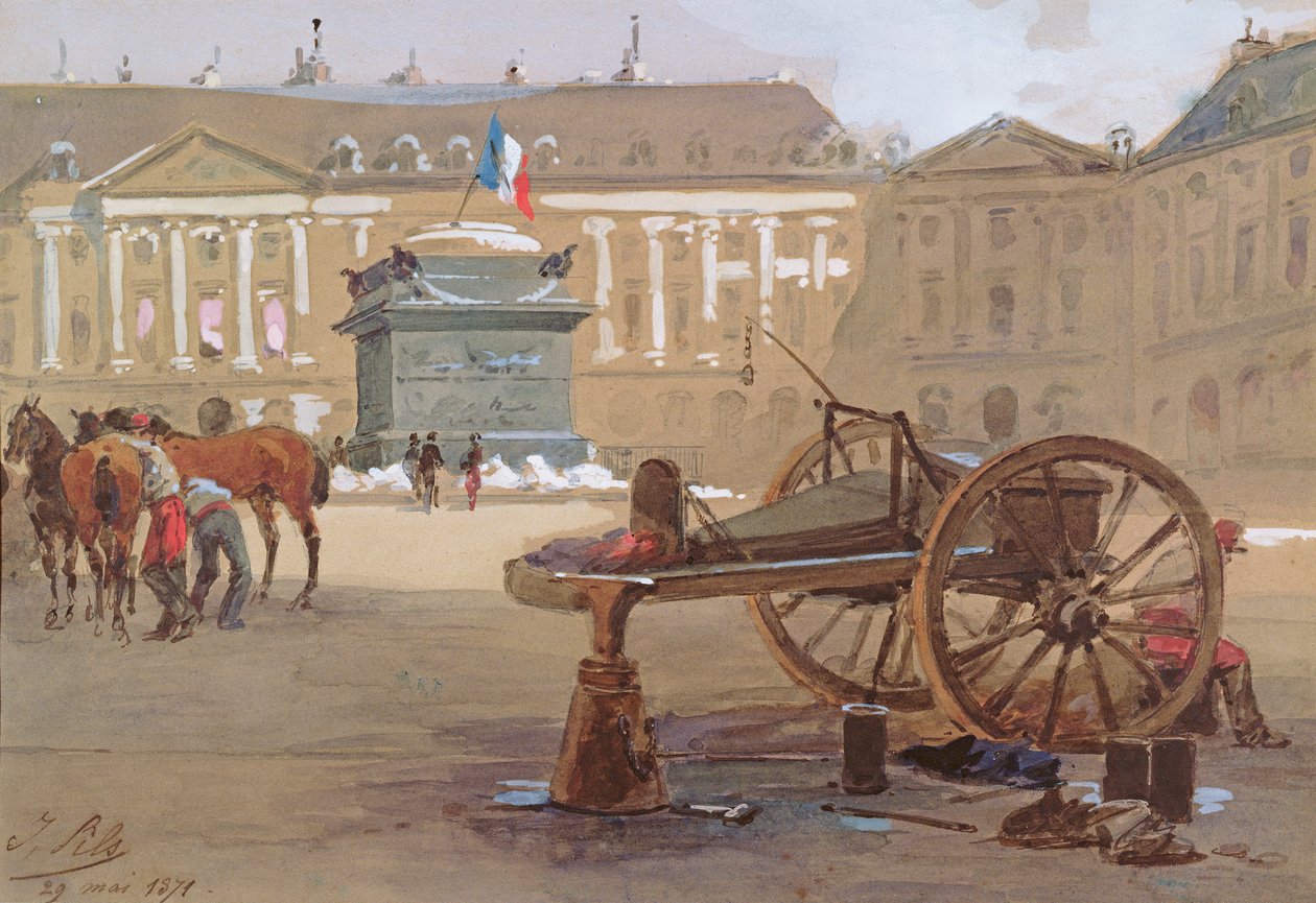 Den faldne kolonne, Place Vendôme, Paris, 29. maj 1871 af Isidore Pils