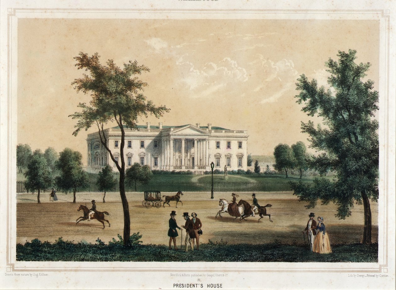 Washington - Præsidentens hus af Isidore Laurent Deroy