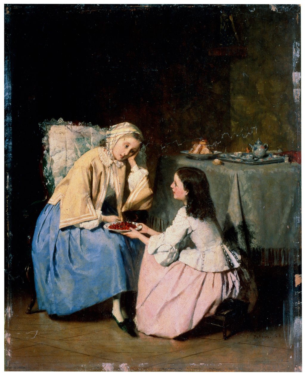 Hos den syge ven, 1800-tallet af Isidore Patrois