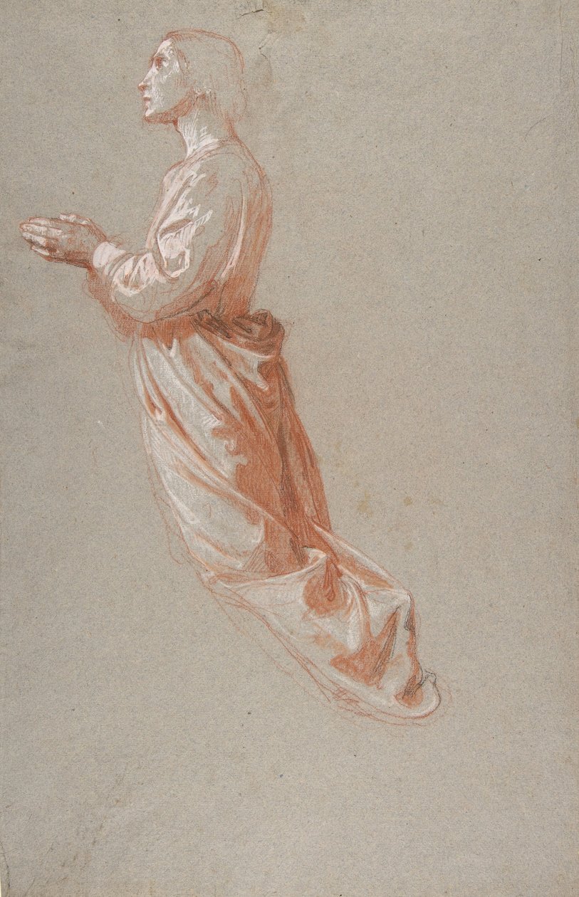 Engle øverste register, studie til vægmalerier i kapellet Saint Remi, Sainte-Clotilde..., 19t af Isidore Pils