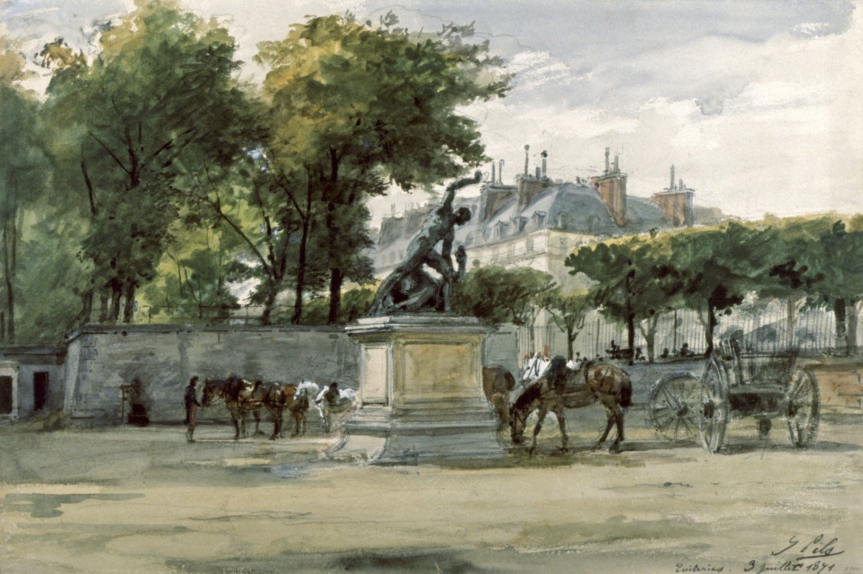 Pariserkommunen: Versailles-hæren i Tuilerierne, ca. 1871 (akvarel) af Isidore Pils