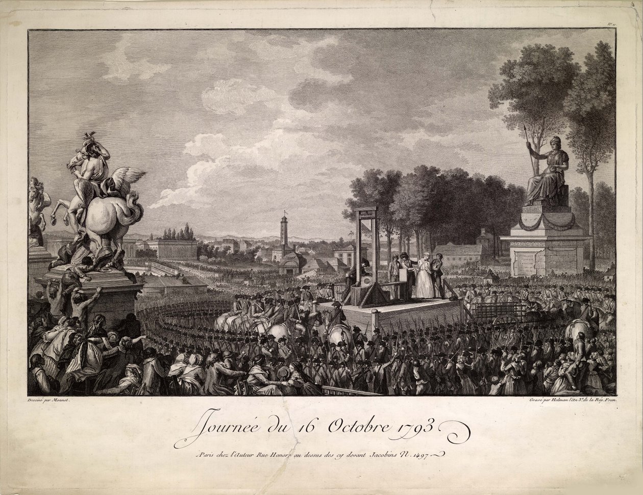 Dag 16. oktober 1793 Henrettelsen af ​​Marie Antoinette den 16. oktober 1793, ca. 1795. af Isidore Stanislas Helman