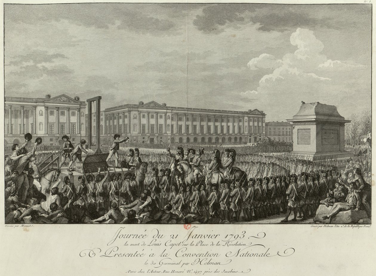 Henrettelsen af Ludvig XVI på Place de la Revolution den 21. januar 1793, 1794 af Isidore Stanislas Helman
