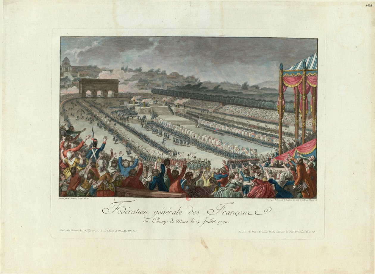 Federationens festival på Champ de Mars den 14. juli 1790, 1790. af Isidore Stanislas Helman